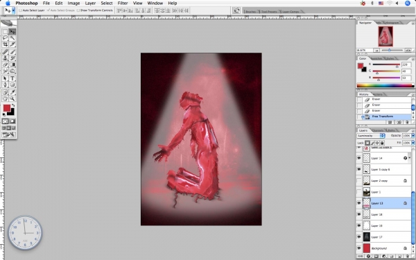Creation of burned men: Step 28